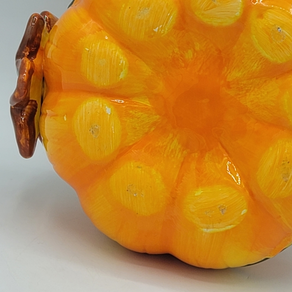 Ceramic Pumpkin Bowls Set of 2 Fall Harvest Halloween Candy Dish Centerpiece Dec - Picture 14 of 16